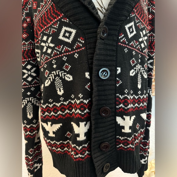 21men Holiday Button Down Cardigan- size S - Picture 6 of 11
